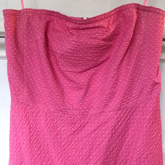 JCrew pink Swiss dot strapless dress 10 - Picture 2 of 6